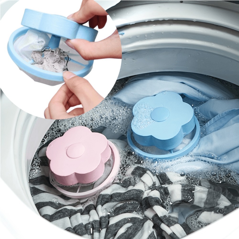 2pcs random   laundry hair catcher and pet fur remover set reusable mesh bags for washing machines floating lint collector ideal christmas halloween gift