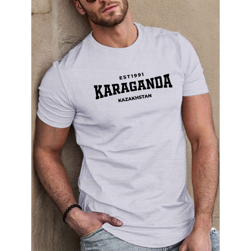 

Karaganda Graphic T-shirt, Men's Tees, Casual Short-sleeve Summer T-shirt