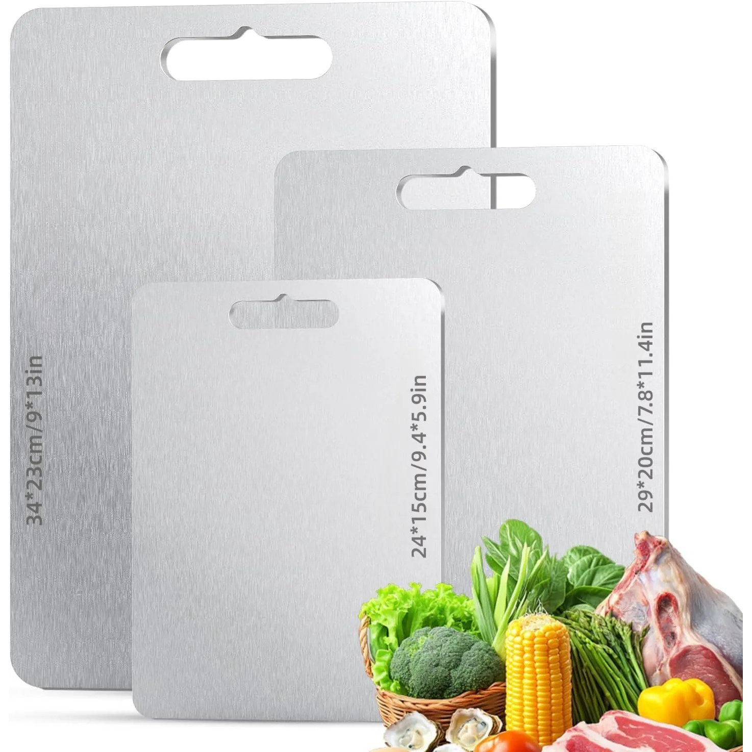 TEMU Titanium Chopping Boards, Pure Titanium Chopping Boards,cineyo, Food, Double-sided Titanium Cutting Board For Meat, Bread, Vegetables, Fruit,