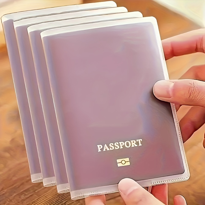 Set Of 4 Passport Holders Featuring Card Compartments - Clear, Scratch-proof, And Designed For - Ideal For Travel Documents During Commutes And International - Sturdy Case