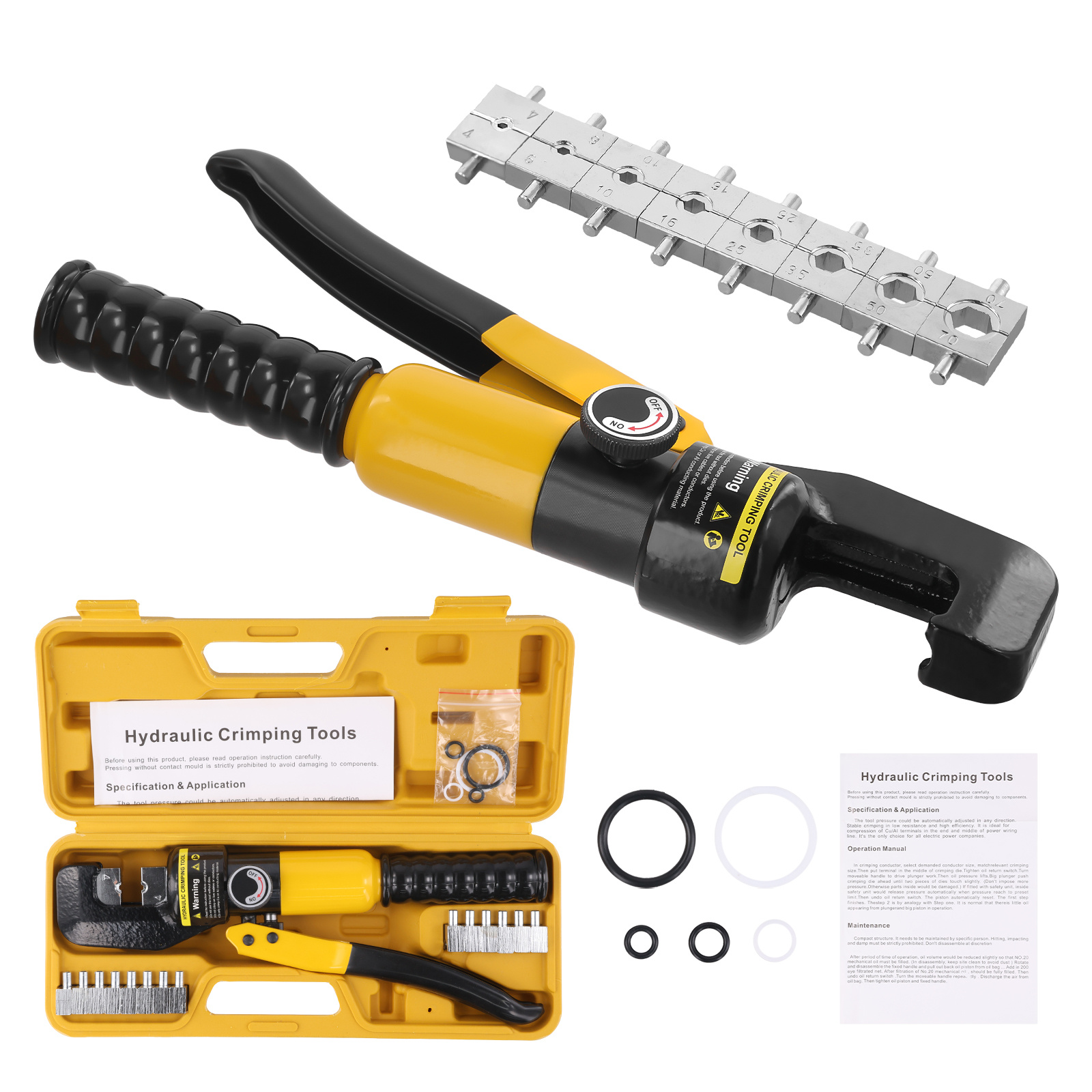 Image of Crimping Pliers, Pipe Crimping Pliers, Hydraulic Crimping Tools With 4/6/10/16/25/35/50/² Dies For Copper And Stainless Steel Pipes