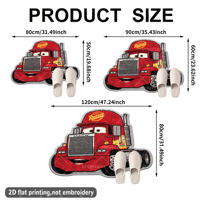 TEMU 2d Flat, 248-j, Cars 3d Shaped Cartoon Doormat, Welcome Doormat, Suitable For Living Room Bedroom Room Kitchen Carpet, Courtyard Carpet, Indoor