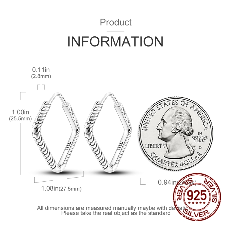 Women's 925 Silver Snake Bone Texture Earrings with Zirconia