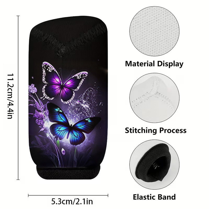 TEMU 1pc Housse de de Vitesse Imprimé Papillon , Accessoire d'Intérieur de Véhicule , Compatible avec Plusieurs Modèles de Voitures, Design