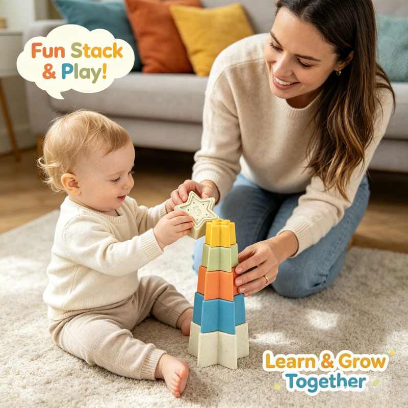 5pcs Star Stacking Cup Set for Bath Time Fun