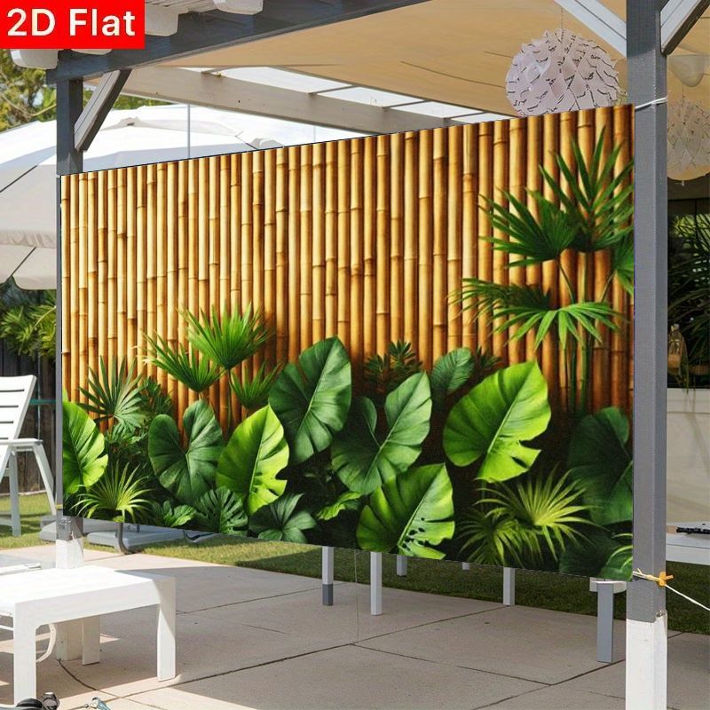 TEMU 2d Flat, 2d Flat - 2d Flat, 2d Flat - 2d Flat Banner, 1pc Foliage With Wall Backdrop For Party Decoration, Ideal For Birthdays And Weddings,