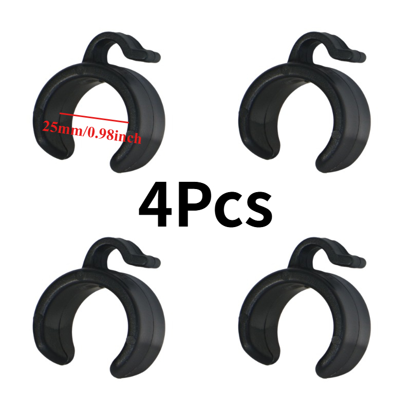 TEMU 4pcs 25mm Pole Mount Cable Clips | Portable Cord Fixing Holder For Mic Stand, Live Streaming Tripod, Phone Bracket & Projector Holder | Durable