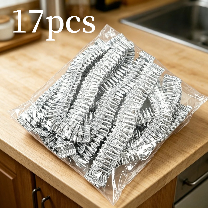 Image of 17pcs Aluminum Foil Insulated Food Covers, Multifunctional Sealed Cookware Lids, And Plate Food Insulation Dust And Insect Proof Fresh Keeping Covers, Kitchen Food Temperature Storage Utensils