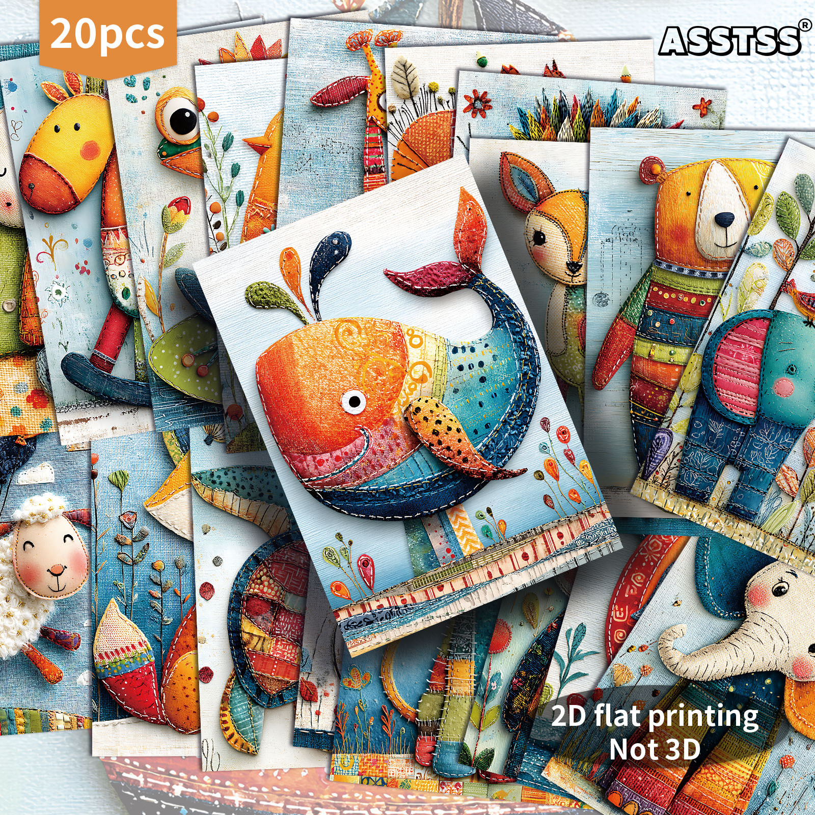 TEMU 20-pack Asstss Vintage Whimsical Woodland Animals Plane/2d Postcards - 4x6 Inches Retro Junk Journal Supplies, Classic Pinup Illustrations