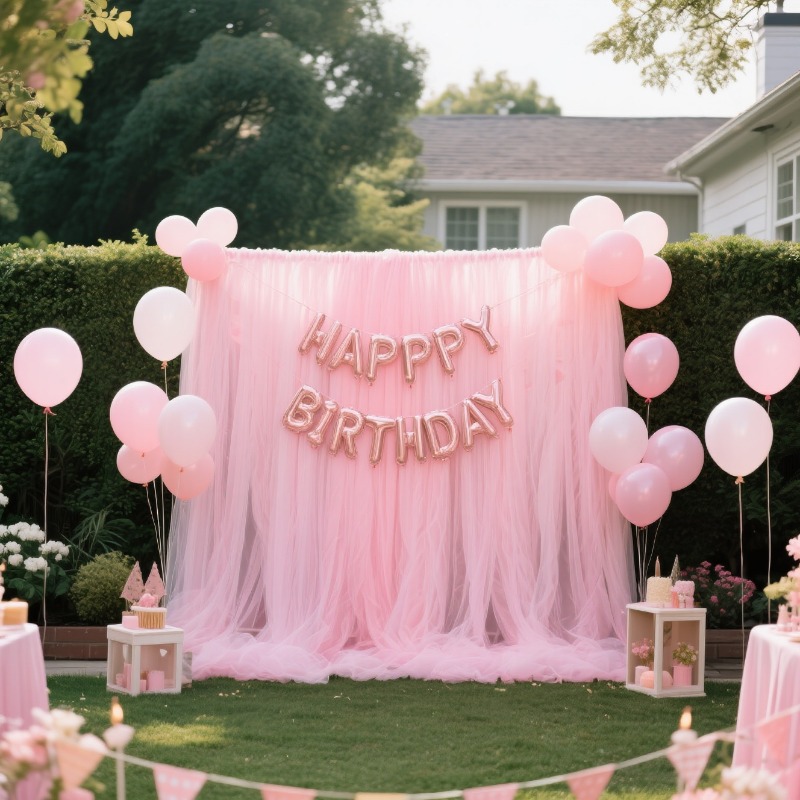 TEMU 2pcs Party Backdrop Decorative Curtain - Features Rod , Suitable For Lawn Weddings, Outdoor Weddings, Engagement Ceremonies, Birthday Parties,