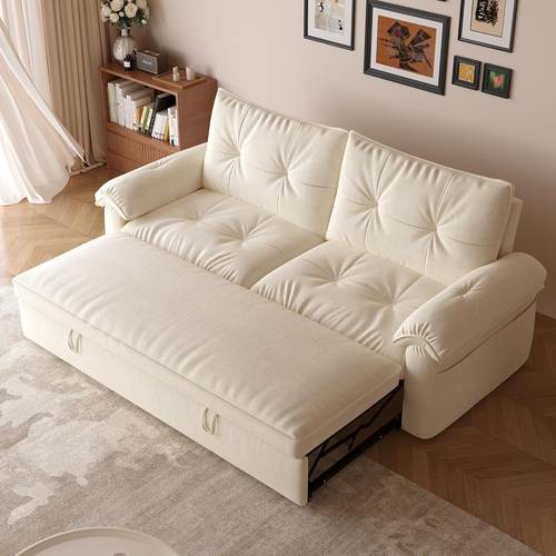 Convertible Sofa Beds for Apartments, Pull-out Two-seater Sofas in Chenille Fabric, and Modern -century Style 3-in-1 Folding Sofa Beds, Suitable for Living Rooms, Bedrooms, and Offices