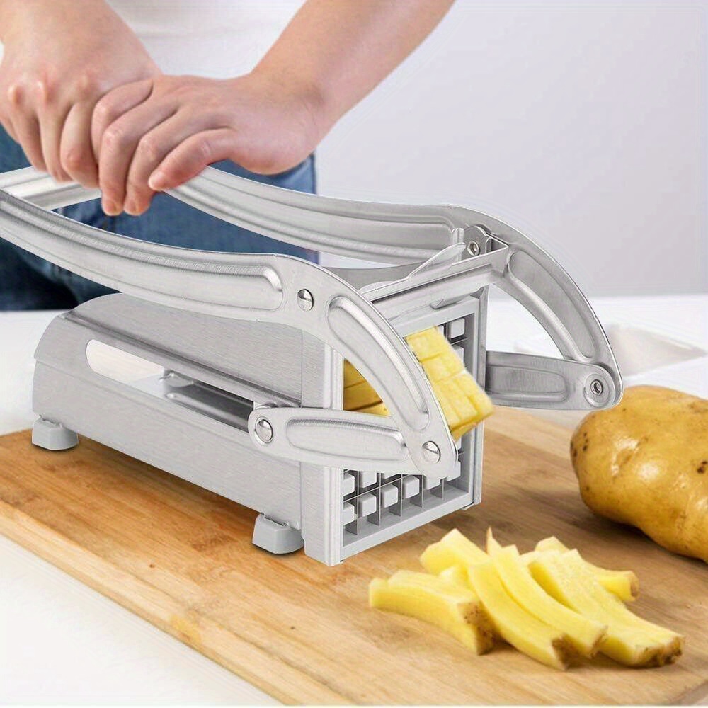 TEMU Manual French Fry Cutter And Potato Slicer - 304 Stainless Steel With 2 Interchangeable (36 Holes And 64 Holes) For Potatoes, Carrots, -