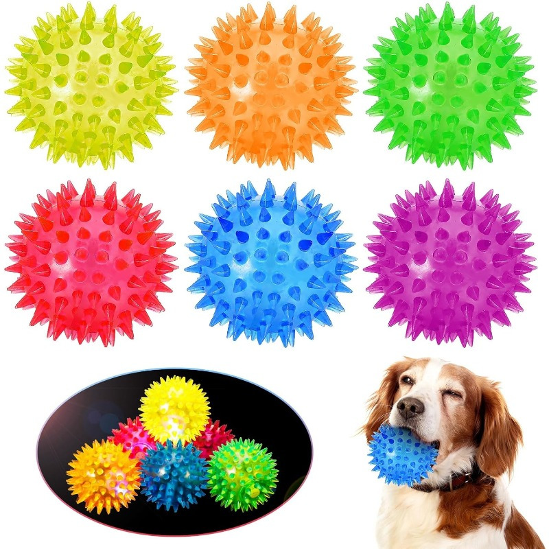 

6-pack Spiky Dog Chew Balls, Bpa-free Rubber, Non-choking Aggressive Chewers For All Breed Sizes, Medium & Large Dogs