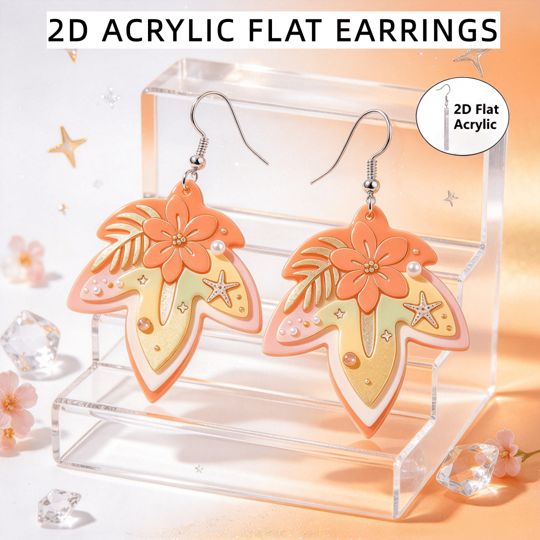 Bohemian Flower Starfish Pattern Dangle Drop Earrings