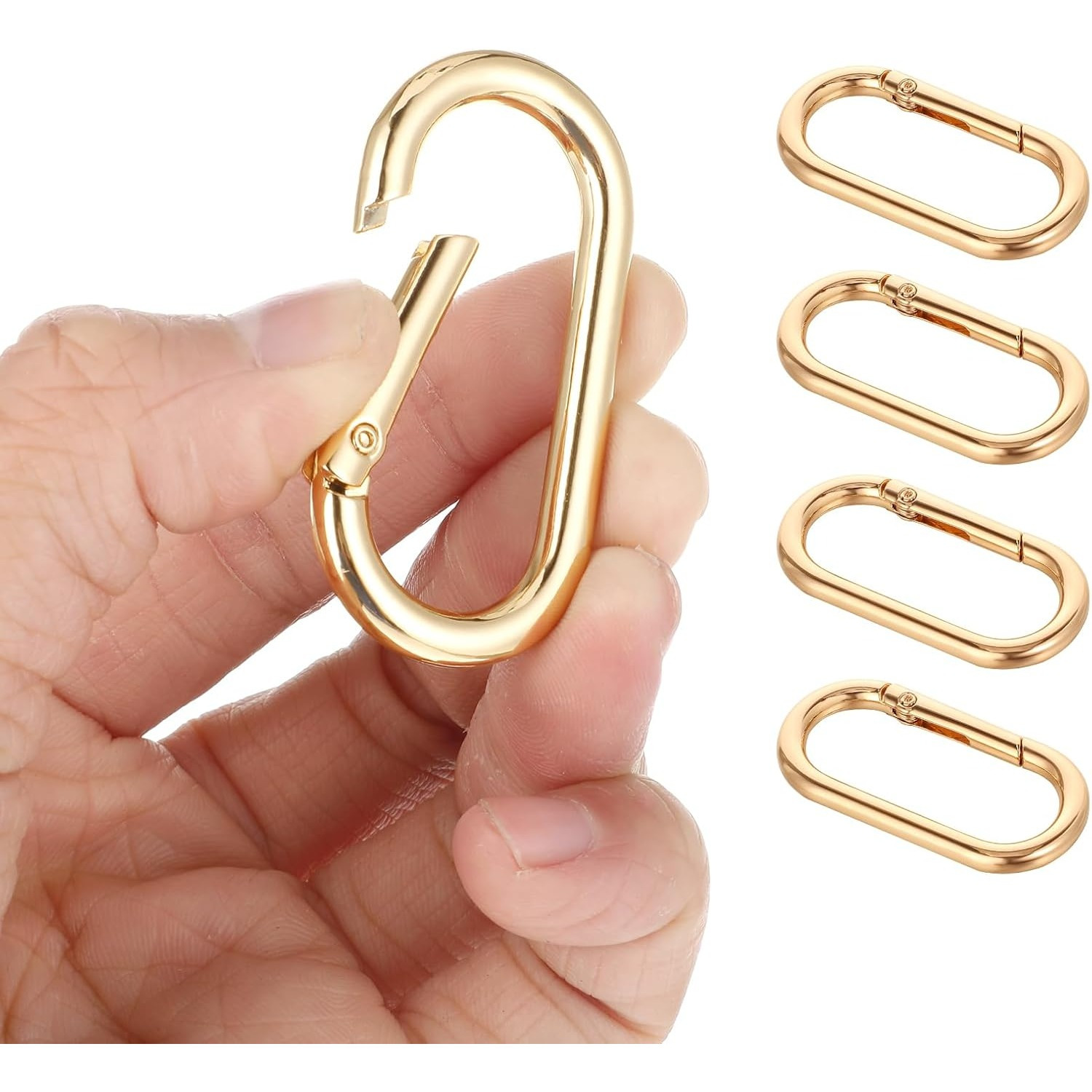 

5pcs Spring O Ring Clip Oval Shape Key Rings Purse Strap Extender Clip Metal Spring Key Ring Keychain Alloy Round For Keys Bag Handbag Crafts