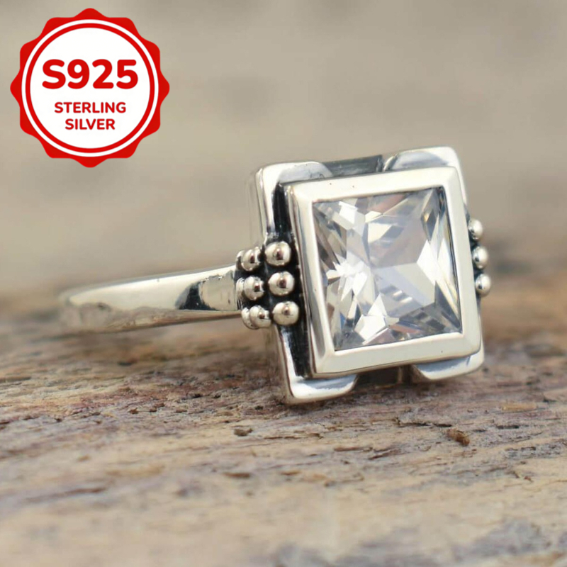 TEMU 1pc Retro Boho S925 Sterling Silvery Ring For Women, Vintage Minimalist Stackable Ring, Delicate Daily Party Wear Jewelry Gift For Birthday