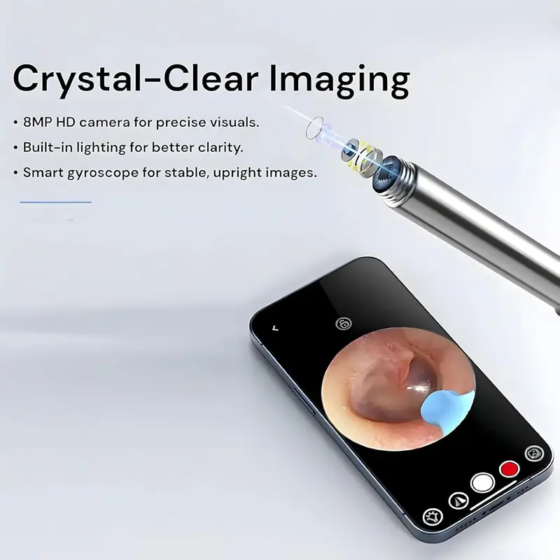 ear wax removal tool visual ear pick earwax removal tool with 6 ear pick covers visual ear pick with camera and light 7pcs ear pick set compatible with all mobile phones Product details 4