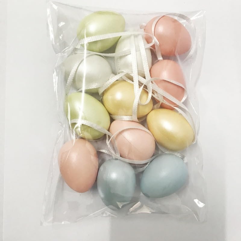 Image of 12pcs, 1.57 X 1.18 Inches, Decorative Hanging Ornaments With Ribbons, In Colors (pastel Shades)