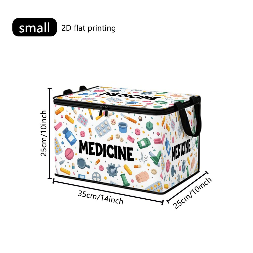 TEMU Scatola portaoggetti con stampa a motivo 2D piatto a tema medico e infermieristico a cartone animato. Organizzatore per abbigliamento pieghevole