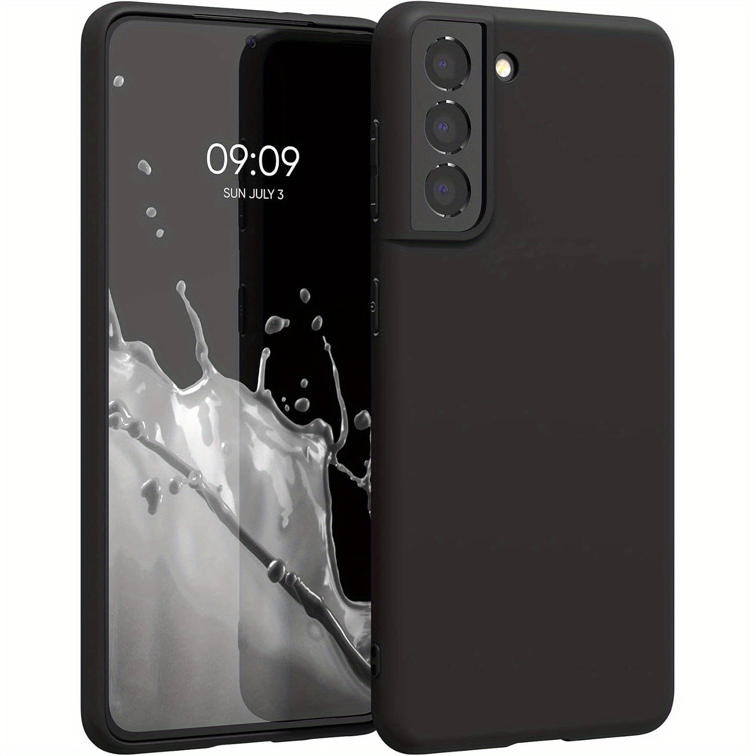 TEMU para Teléfono - para Samsung Galaxy S21, Delgada, Antigolpes, Flexible, Negra, Mate, , de Silicona, , Cubierta para Teléfono