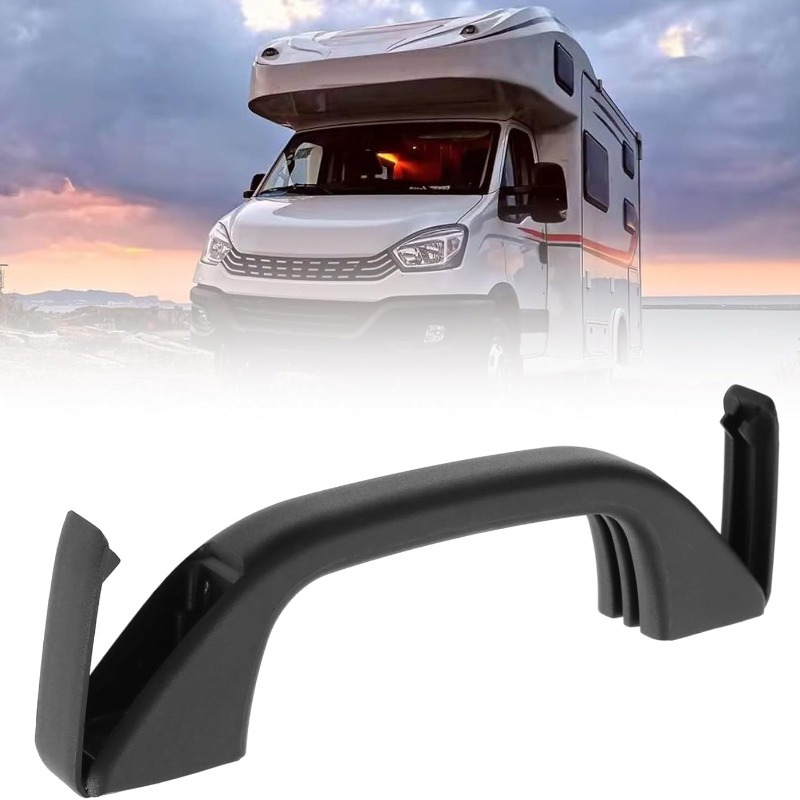 Image of 1pc Abs Resin Black Car Door Handle Replacement Part Upcdg132 - Durable Weather-resistant Ergonomic Grip For Trailers, Rvs, & Vehicle Exterior Accessories