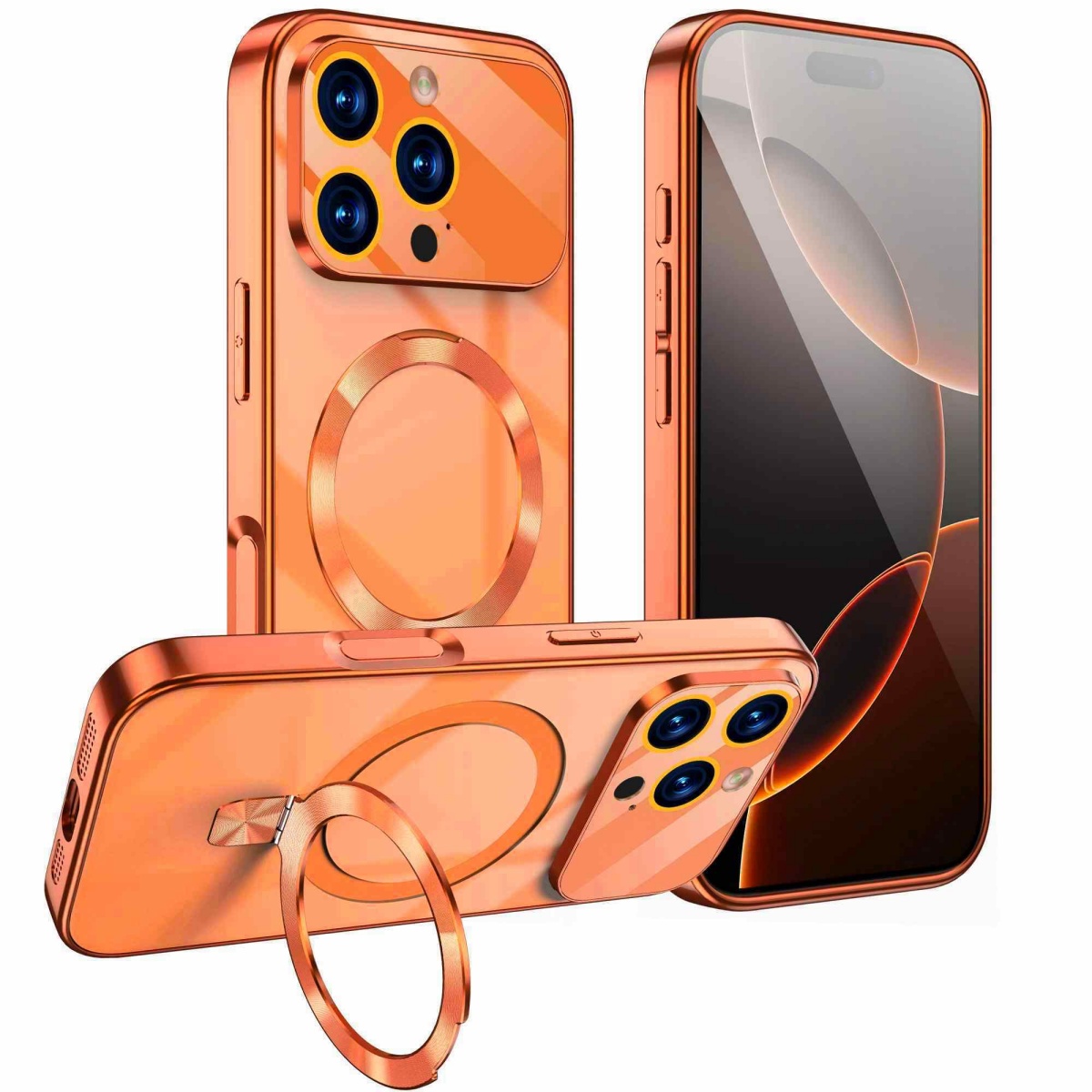 17 series original phone orange colors design luxury magnetic stand phone case sutible for iphone 17 air 17 pro   15 14 13 12 pro max high quality dust and   case scratch resistant surface that offers   protection after Product details 8