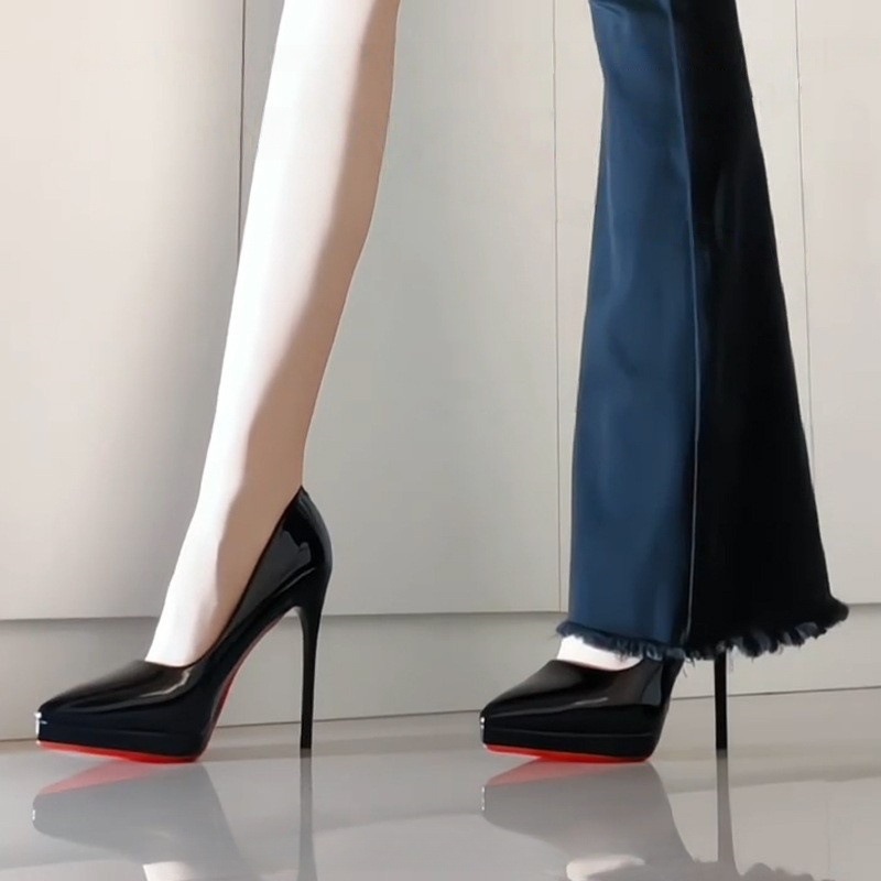 Mafedy Spring Autumn Platform Thin Heel Pointed Toe High Heel Shoes Women Elegant Red Sole Flats, Women Shoes