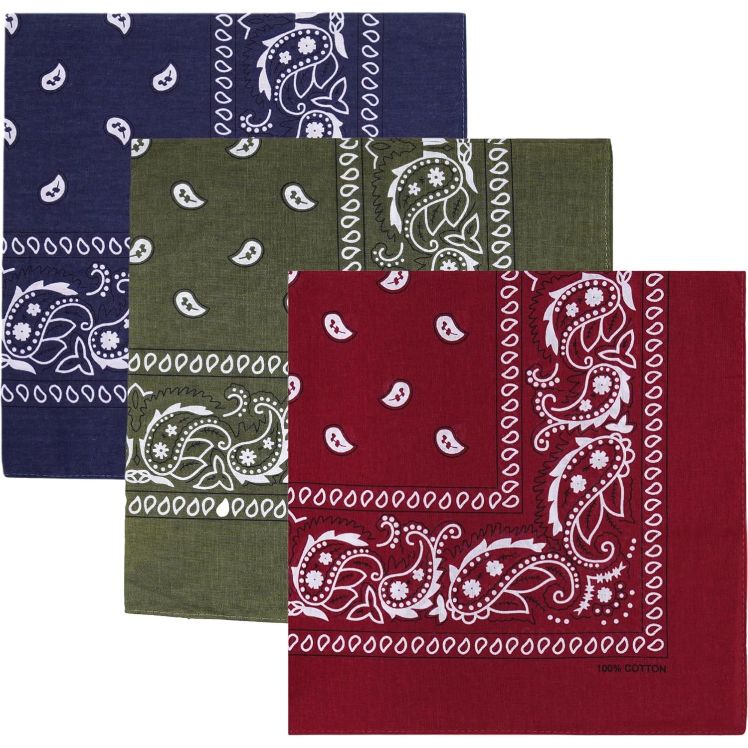 Raylarnia 100% Large Bandanas For Men And Women, 22 Inch With Multiple Colors