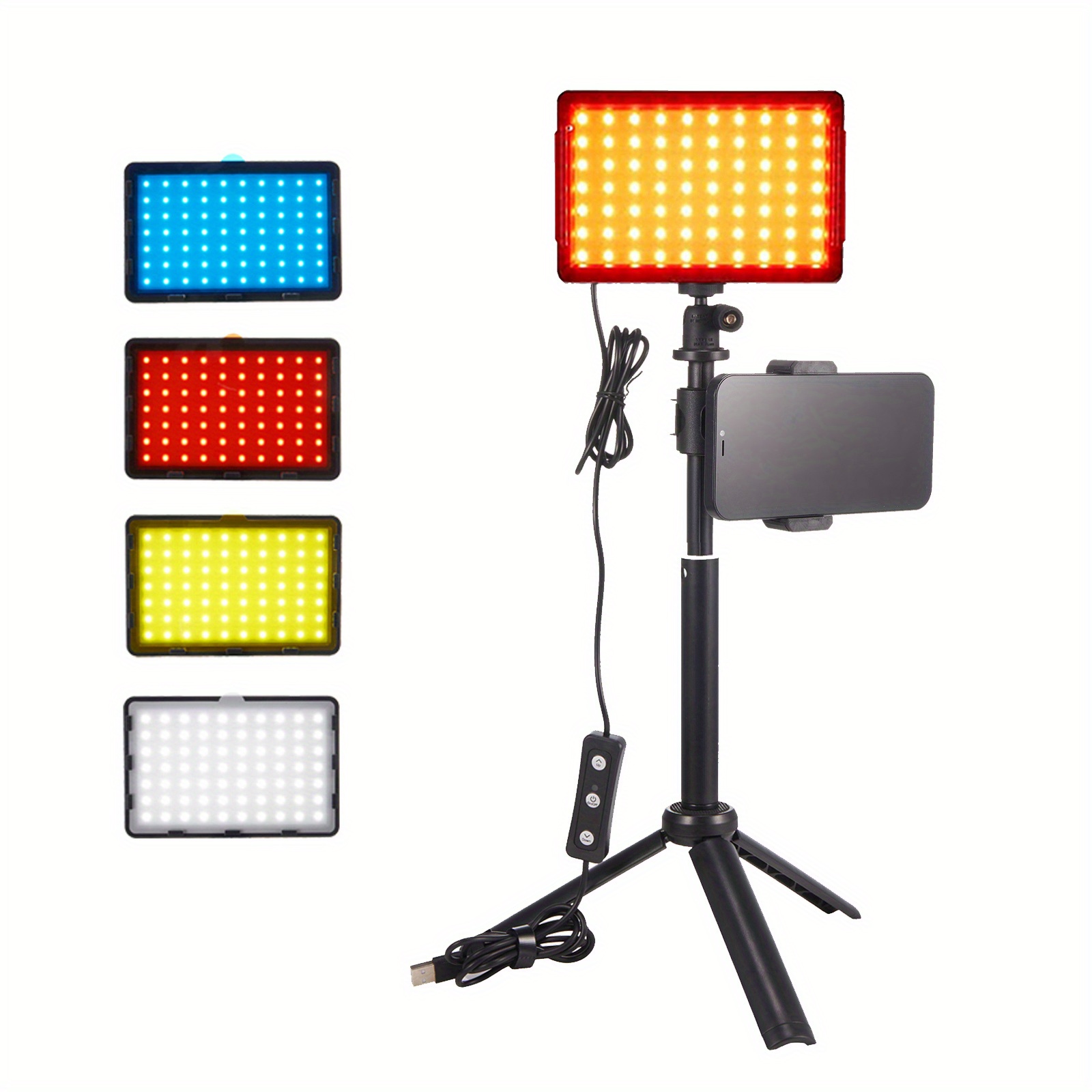 Image of Set Of 2 Lights For Video Streaming, Designed For Use With Computers And Cameras, Complete With A Tripod And 9 Color Filters For Recording, Photography, And Video Calls On Platforms Like Zoom