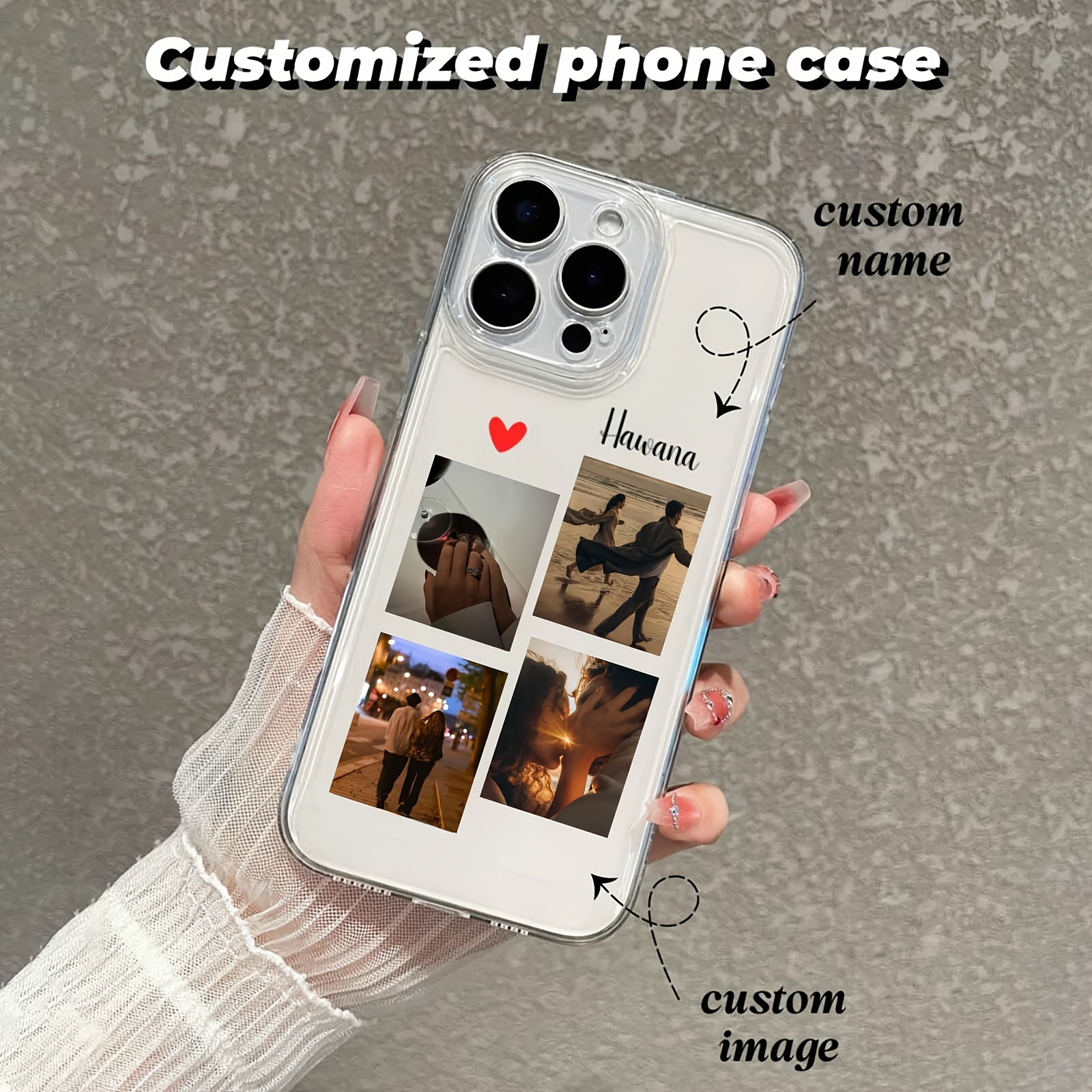 TEMU Phone Case: Diy Custom Text And Pattern Uv Printed Transparent Protective Cover, 360-degree Full-body Protection. Suitable For Iphone 17 Pro