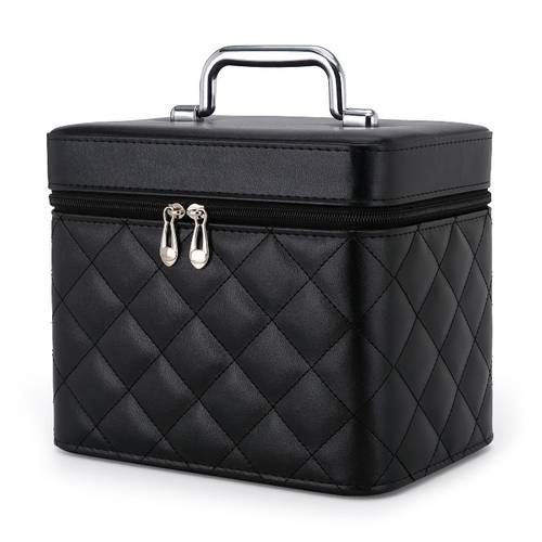 2026 luxury letter print makeup suitcase high end cosmetic storage handheld organizer box for women hard durable shell with trendy letter design upscale texture and fine craft large layered interior holds cosmetics and
