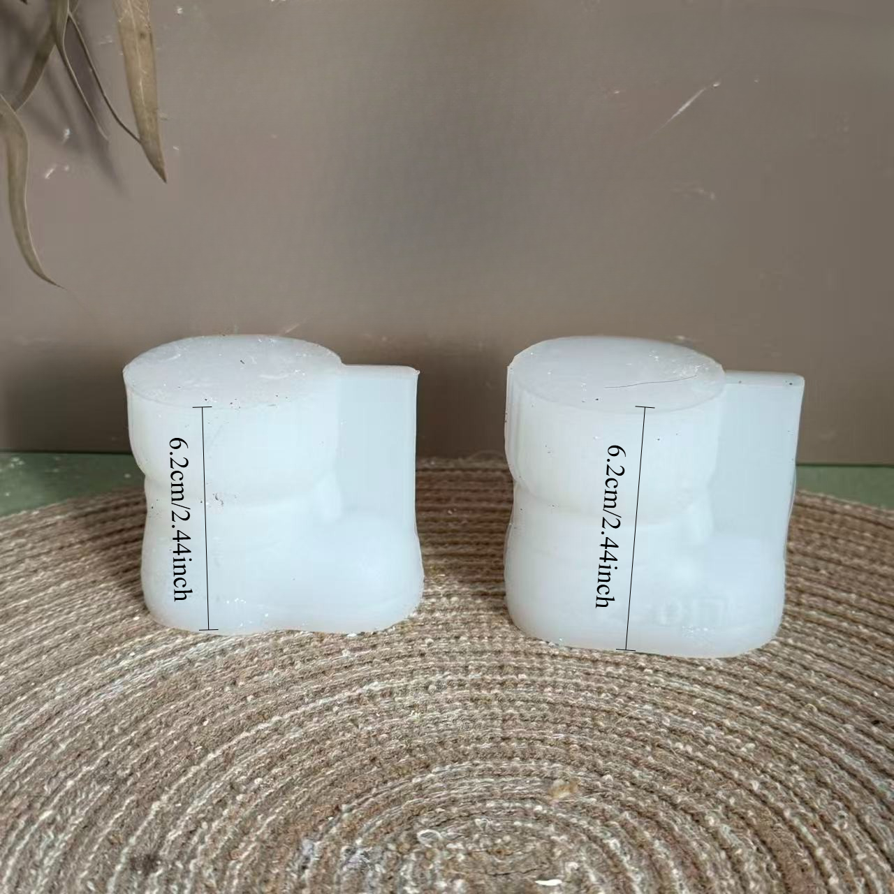 Image of Mini Set Of 2 Christmas Boot Silicone Molds For Plaster, Candles, And Candle Holders