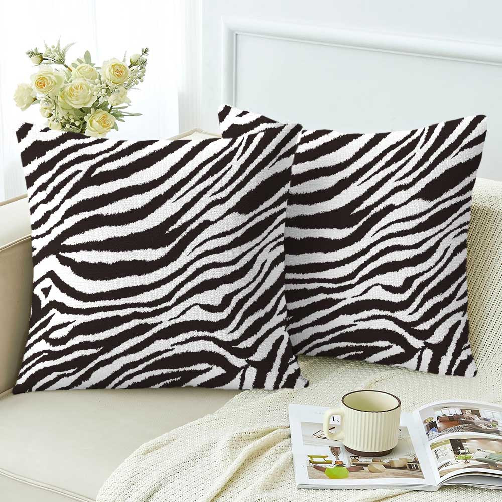 TEMU 2pcs Pillow Case A Pattern Of Black - And - White . For Sofa Bed Bedroom Home Decoration Pillowcase Cushion Cover. Does Not Pillow Core.