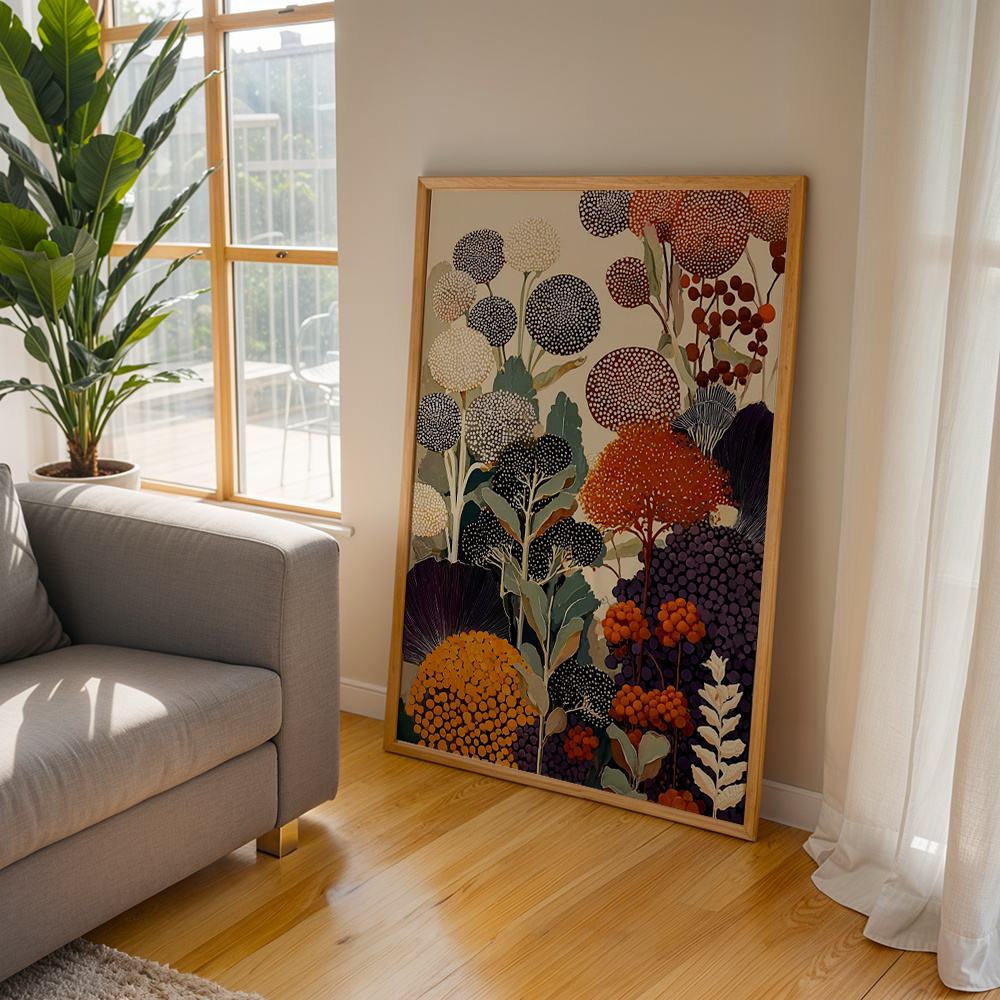 TEMU Affiches murales plates 2D de style , floraux, sur toile de fleurs abstraites, décor mural de la nature, impression d'art sur toile pour salon,