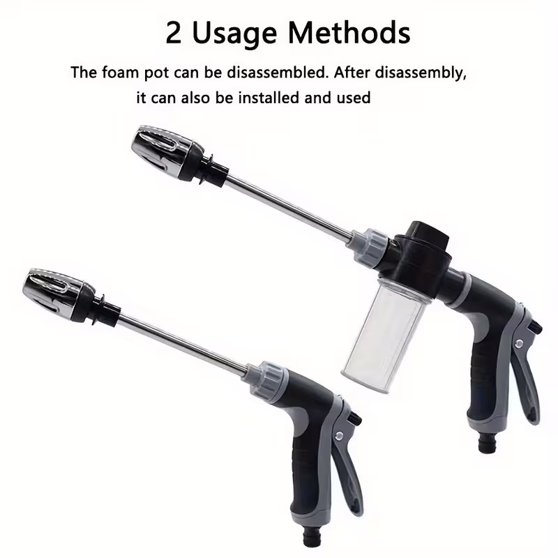 1pc heavy duty high pressure car wash gun with long extension rod powerful spray nozzle for cars trucks rv home garden adjustable spray patterns leak proof connector durable plastic construction cleaning tool rv maintenance versatile sprayer reliable performance hose attachment truck owners Product details 4