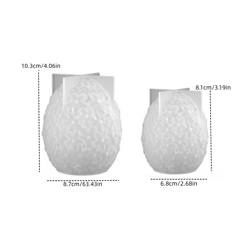TEMU Set mit 2 Silikonformen für Harz, mit S&L Blumenrelief-Ei-Designs. Diese Formen sind für die Herstellung von Eiern mit floralen Mustern aus