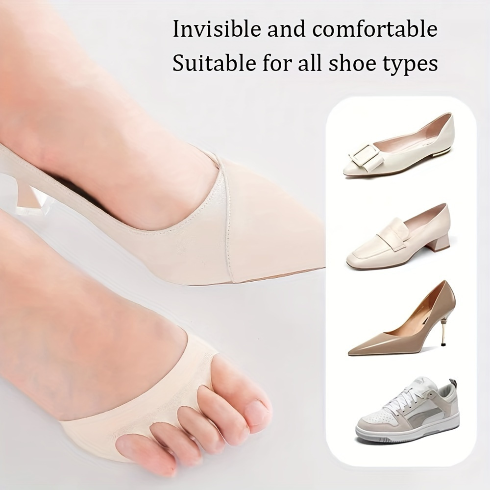 6-Pack Women'S Forefoot Five Toe Pad Suitable for High Heels-Half Insole Foot Care Non-Slip Toe Socks Toe Pad Plug-in, High Heels Toe Support