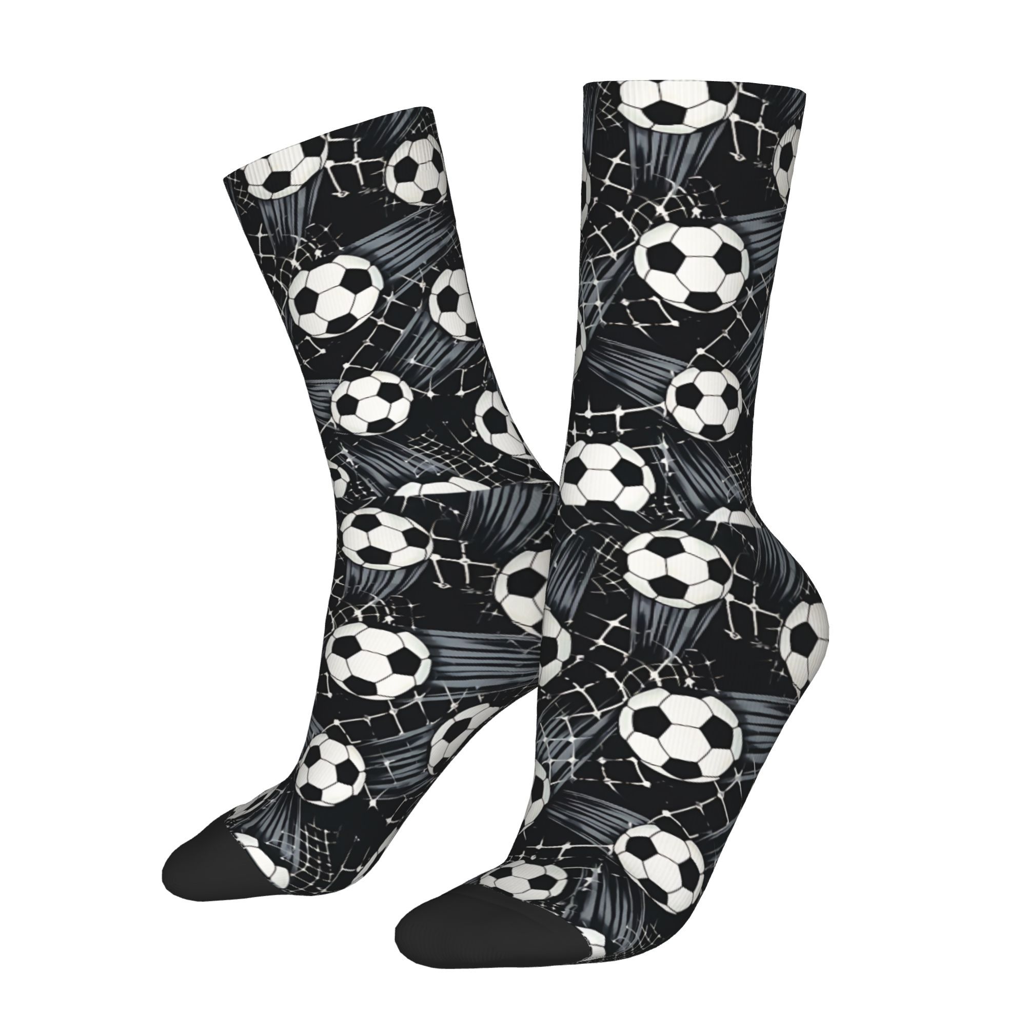 TEMU Soccer Unisex Winter Socks Street Style Crazy Sock 2d Print Design