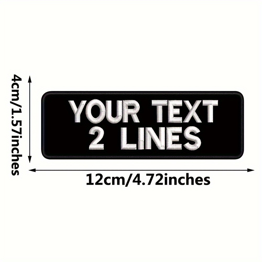TEMU [customizable Item] 1 Custom 2-line Name Text Embroidered Patch, Personalized Tactical Patch Dog Decoration Patch With And Self-adhesive Backing
