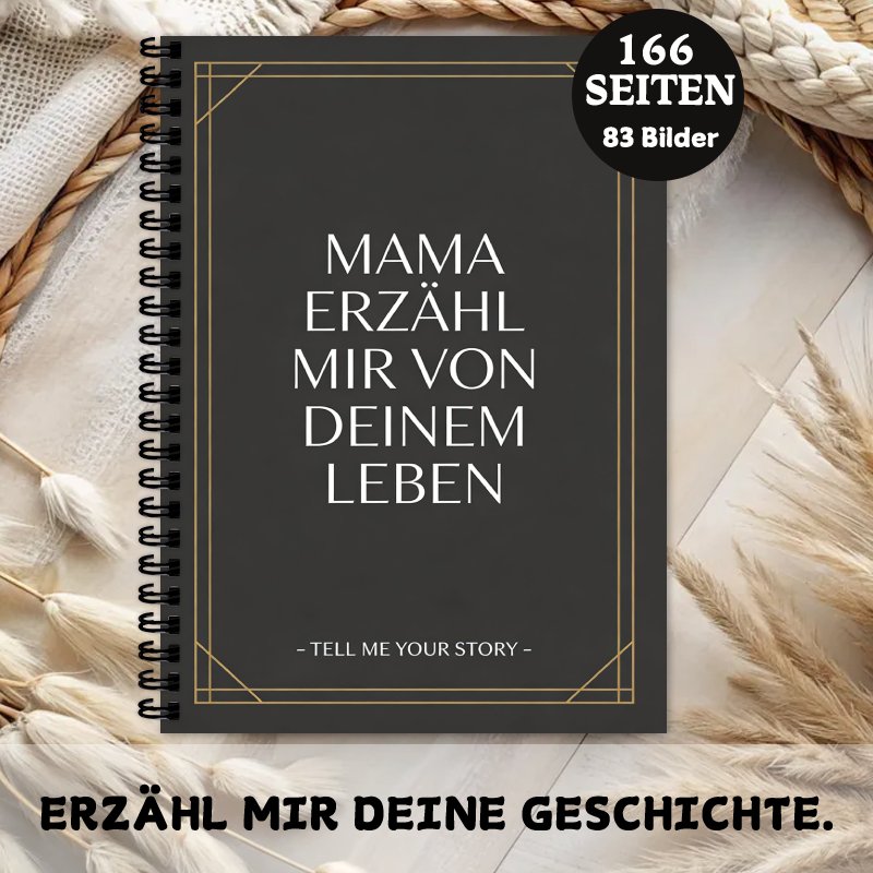 1pc A5 German 'mama Erzähl Mir Von ' Themed Life Story Journal, Mother's Day Gift Notebook, Me Story Guided Keepsake To Share Her Life