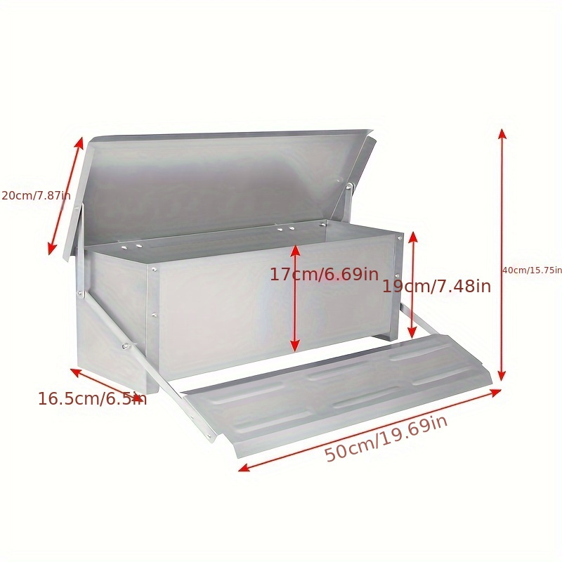 TEMU Abreuvoir Automatique de 5kg/11lb pour Poulets, Canards et Oies - Bac à Nourriture en Acier Galvanisé avec Pédale Anti-Rat & Couverture Étanche,