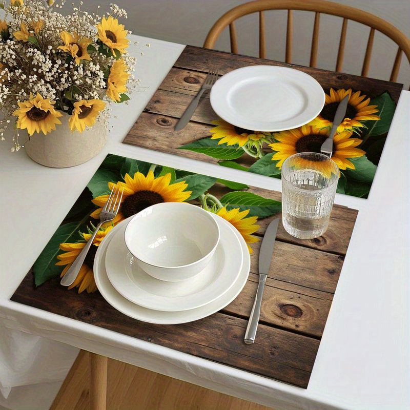 2/4/6er set herbstliche schwarze sonnenblumen muster