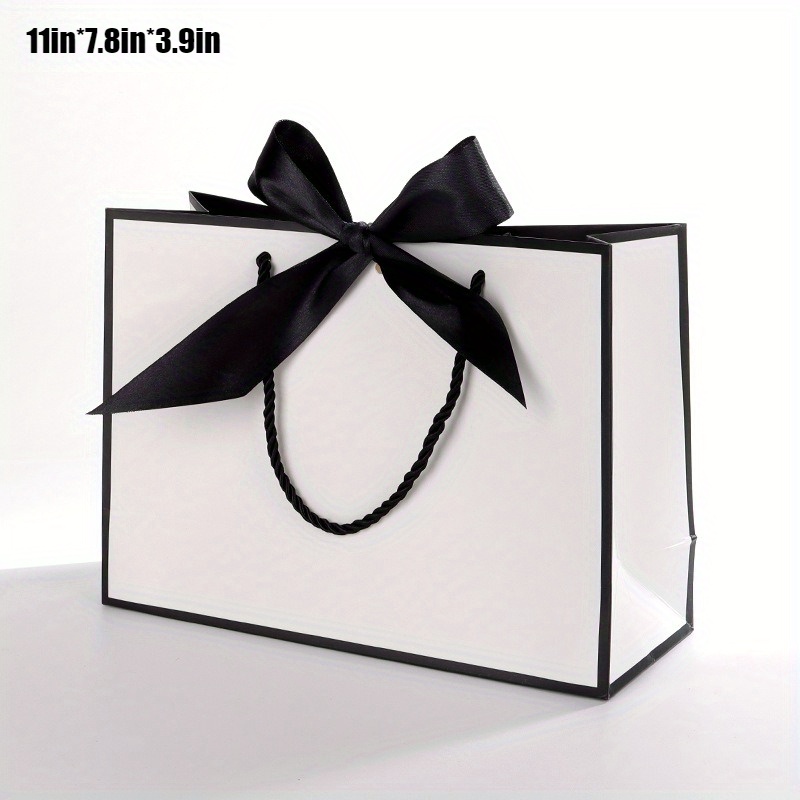 TEMU Gift For Her/him 4-pack (2 Gift Bag+2 Ribbon) Bow Gift Set Bag () - Premium Ribbon Handbag Suitable For Weddings, Birthdays, Bridal Showers -
