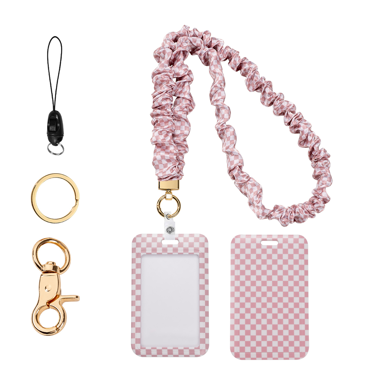 TEMU Cordon extensible 2D pour badge d'identification, cordon porte-clés pour enseignant, cordon de cou pour femmes, hommes et tous