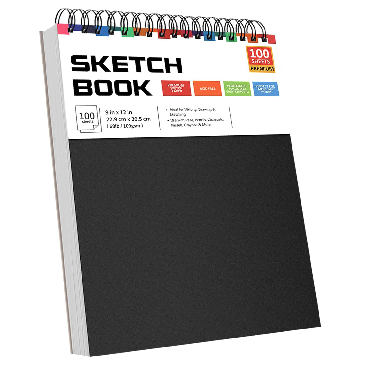 

9 X 12 Inches (approximately 22.9 X 30.5 Cm) Sketchbook, Top Spiral Bound Sketchbook, Acid-free Art Sketchbook For Drawing And , Suitable For Adult Beginners In Art.