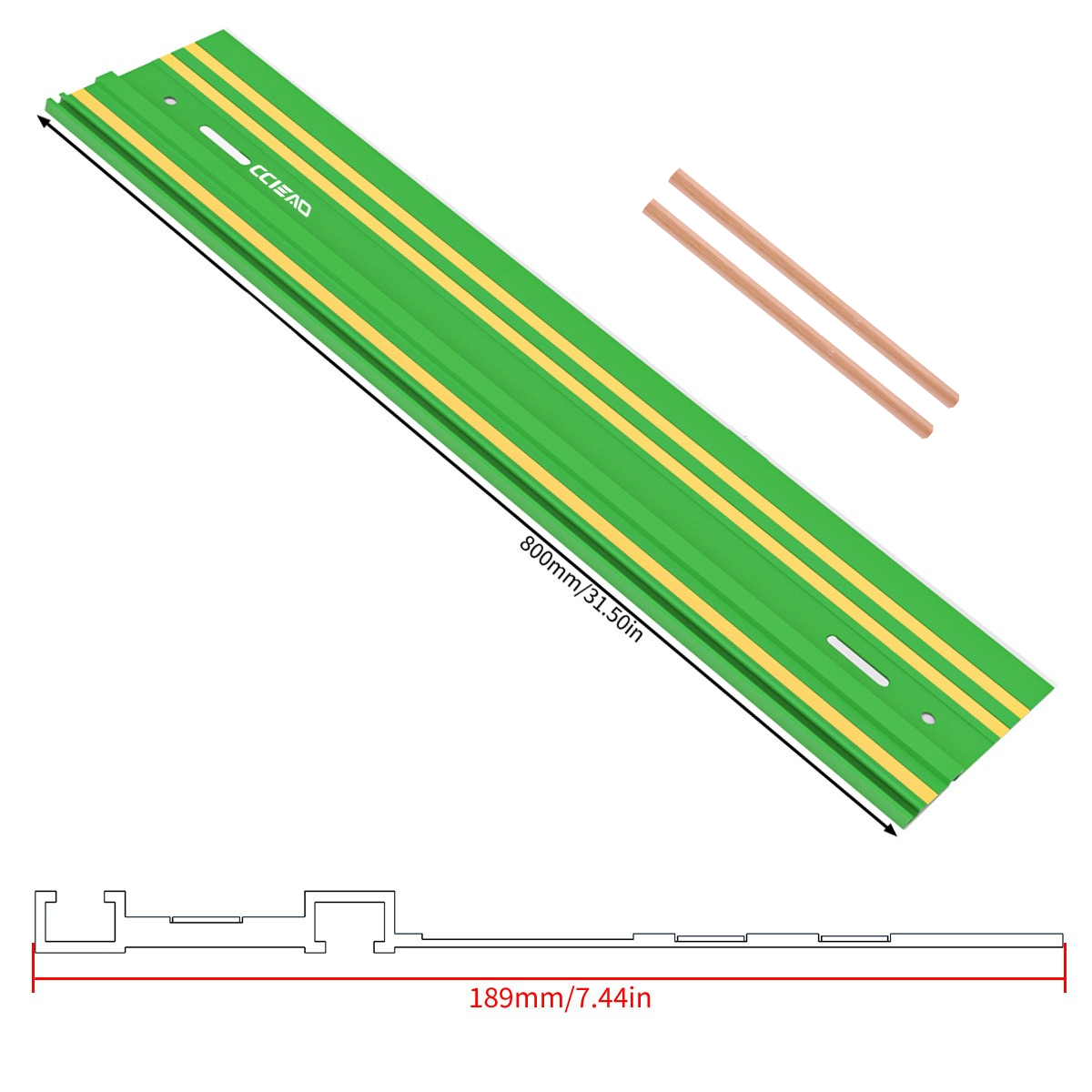 TEMU Guida per a da 800 mm in di alluminio, di scorrimento a linea retta per a universali, guida per taglio del legno