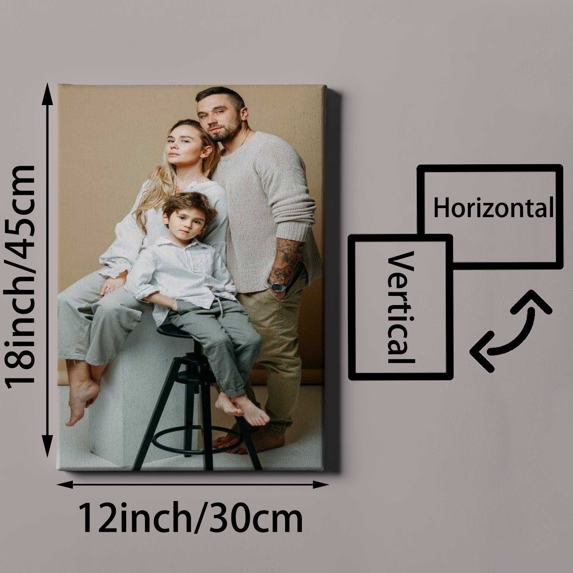 TEMU 2d Flat, 2d Flat, Custom 1pc Framed Couple Photo Printing, Personalized Custom Prints, Custom Wall Art For Photos, Uv Printed Mixed Paintings,