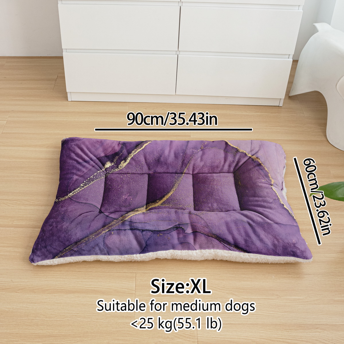 TEMU Dog Sofa For Pet Winter Large Dog Bed Medium Dogs Furniture Purple Soft Pet Mat Floor Pet Mattress Crate Pads For Dogs Kennel For Rabbit Cat Bed