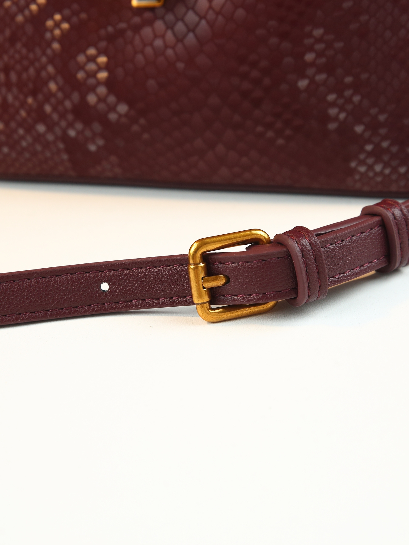 Coffee Gradient Snake Print Bucket Bag styled 3