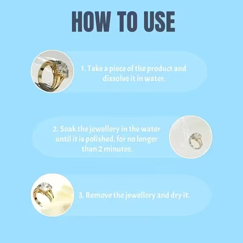 10pcs Golden Silvery Jewelry Cleaning Tablets
